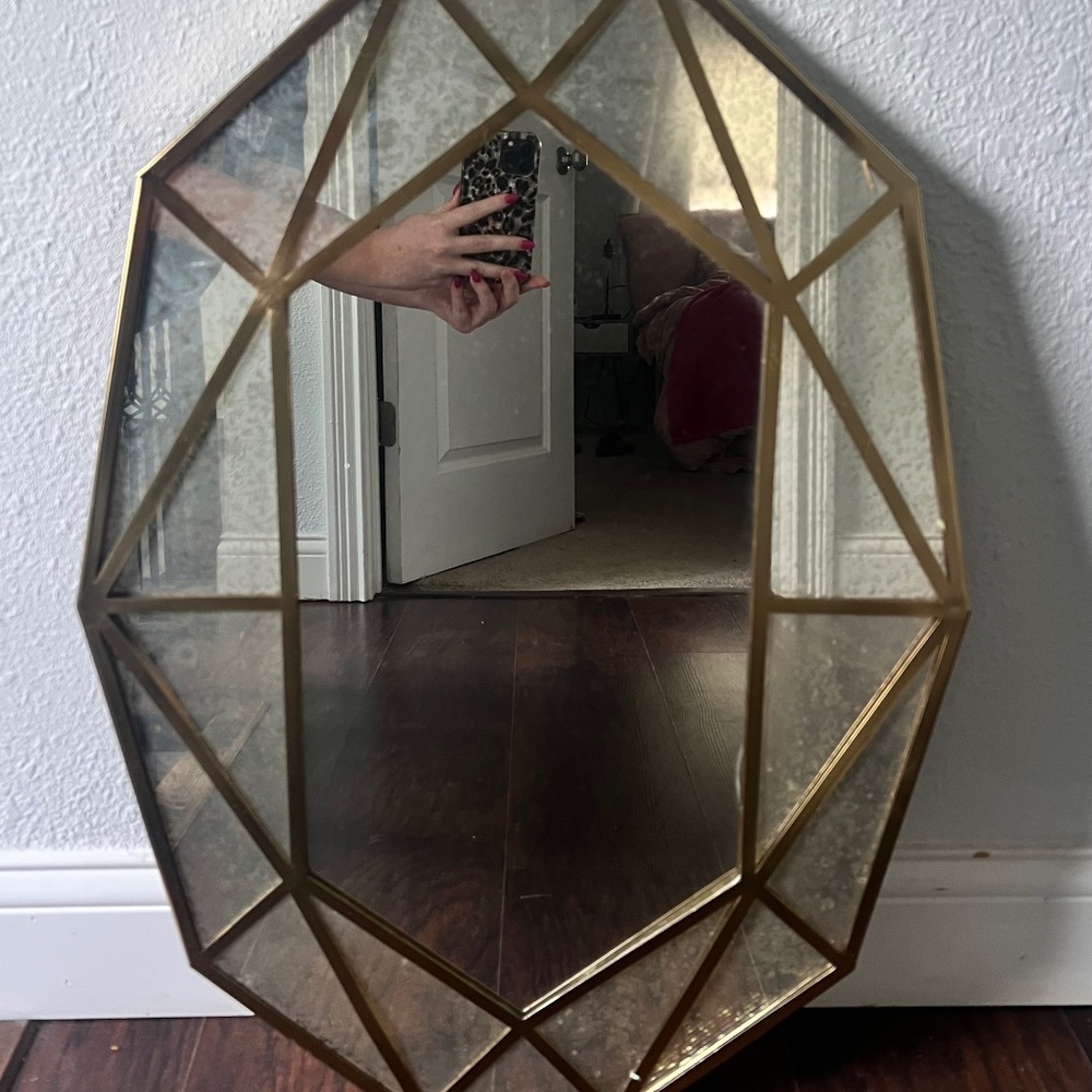 Gold Geometric Mirror